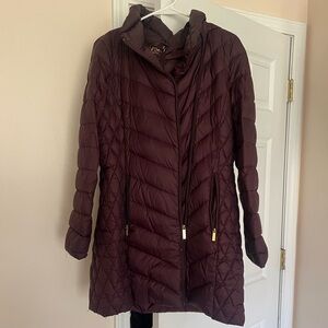 Michael Kors burgundy colored puffer jacket new